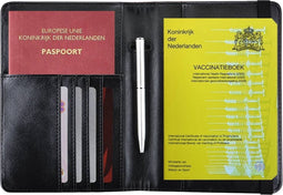 Vaccinatiepaspoort Hoesje - Vaccinatieboekje houder - Gele Boekje Vaccinaties - Paspoorthouder met Anti Skim Bescherming - Zwart