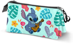 Karactermania - Disney - Lilo en Stitch - gitaar - Drievoudige Etui met rits - Tekenetui - Pennenetui - groen