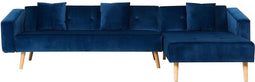 VADSO - Hoekslaapbank - Blauw - Linkerzijde - 303 cm - Fluweel
