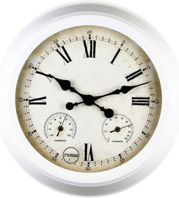 Buitenklok Joran - Buitenklok voor buiten - tuinklok 47 cm Wit