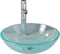 vidaXL - Wastafel - met - kraan - en - pop-up - afvoer - gehard - glas - transparant