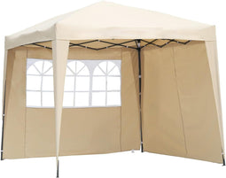 Angel Living Partytent Easy Up - 250 x 250 x 250 cm - Waterafstotend - Beige (2 zijwanden)