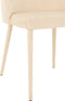 J-Line stoel Charlotte - textiel/metaal - beige - 2 stuks