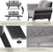 tectake® 2-in-1 Wicker Loungesofa Sintra - Ligbed met Verstelbare Leuningen - UV- en Weerbestendig - Lichtgrijs/Zwart