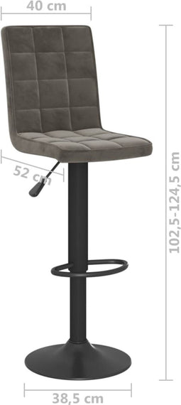 vidaXL - Barkruk - fluweel - donkergrijs