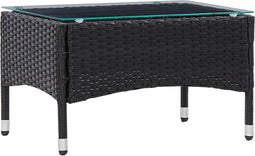 vidaXL - Salontafel - 60x40x36 - cm - poly - rattan - zwart