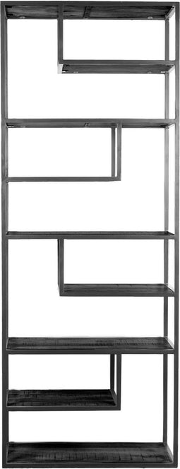 Vakkenkast Huub Zwart Mangohout 210 x 80 cm - Roomdivider
