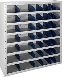 Vakkenkast met 12 legdragers 100cm breed 30cm diep 198cm hoog en 72-vakken