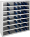 Vakkenkast met 12 legdragers 60cm breed 30cm diep 198cm hoog en 48-vakken
