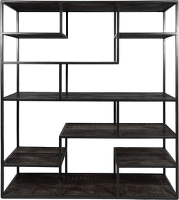 Vakkenkast Zwart 175x145 CM - Mangohout & Metaal