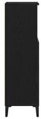 vidaXL - Badkamerkast - Zwart - Eiken - 30x30x100 - cm - Bewerkt - Hout