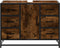 vidaXL - Wastafelkast - 80x33x60 - cm - bewerkt - hout - gerookt - eikenkleurig