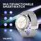 Valante EliteX Smartwatch - Smartwatch Dames - Zilver staal - 40 mm - Stappenteller - Hartslagmeter - Saturatiemeter - Bellen via Bluetooth