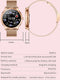 Valante Luxe Smartwatch - Smartwatch Dames - Zilver staal - 42 mm - Stappenteller - Hartslagmeter - Bloeddrukmeter - Saturatiemeter