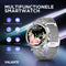 Valante PulseX Smartwatch - Smartwatch Dames - Zilver staal - 41 mm - Stappenteller - Hartslagmeter - Bloeddrukmeter - Bellen via Bluetooth