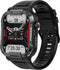 Valante Ultrax Smartwatch - Smartwatch Heren - Zwart - 44 mm - Stappenteller - Hartslagmeter - Saturatiemeter - Bellen via Bluetooth