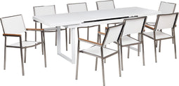 VALCANETTO/GROSSETO - 8-zits Tuinset - Wit - Aluminium
