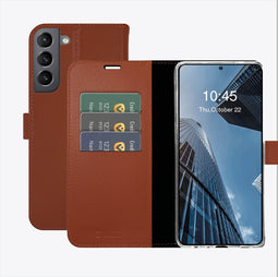 Valenta - Book Case - Samsung Galaxy S21FE - Bruin - Leer