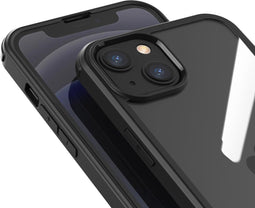 Valenta - Bumper Hoesje - Full Cover - iPhone 13 Mini - Tempered Glass - Zwart