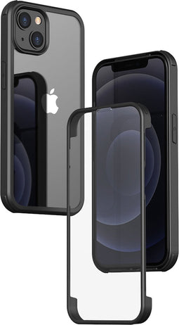 Valenta - Bumper Hoesje - iPhone 13 Pro - Full Cover - Tempered Glass - Zwart