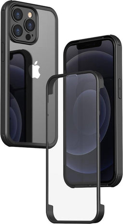 Valenta - Bumper Hoesje - iPhone 13 Pro Max - Full Cover - Tempered Glass - Zwart