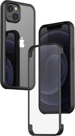 Valenta - Bumper Hoesje - iPhone 14 Plus - Full Cover - Tempered Glass - Zwart