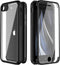 Valenta - iPhone SE (2020) Hoesje - Back Case Full Cover Tempered Glass Bumper Zwart