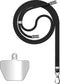 Valenta - Telefoonkoord Universeel - Donkergrijs + Transparante plakhouder - Keycord - Geschikt voor alle backcovers & smartphones