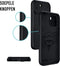 Valenta x Spy-Fy®: iPhone 13 Hoesje met Camera Covers aan Voor- én Achterkant | Beschermt je Privacy en je Camera’s | Hard Kunststof Backcover | Zwart