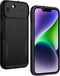 Valenta x Spy-Fy®: iPhone 14 Hoesje met Camera Covers aan Voor- én Achterkant | Beschermt je Privacy en je Camera’s | Hard Kunststof Backcover | Zwart