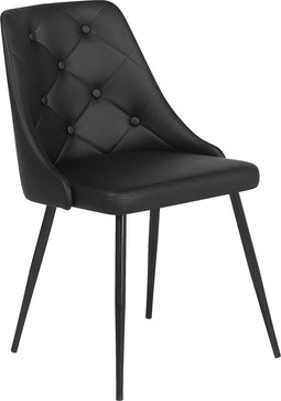 VALERIE - Eetkamerstoel set van 2 - Zwart - Kunstleer