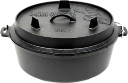 Valhal Outdoor Dutch Oven / braadpan 6.1L zonder pootjes - met uitsparing voor kookthermometer - VH6.1L