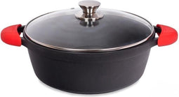 Valira Black Induction Braad-, Kookpan ø 28cm met Deksel - Extra Harde Coating, 100% PFOA vrij