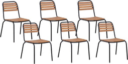 VALLESE - Tuinstoelen set van 6 - Lichthout - Acaciahout