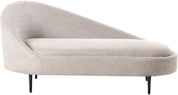 VALREAS - Chaise longue - Taupe - Linkszijdig - Polyester