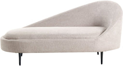 VALREAS - Chaise longue - Taupe - Rechtszijdig - Polyester
