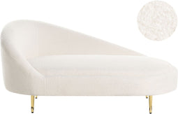 VALREAS - Chaise longue - Wit - Linkszijdig - Bouclé