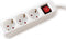 VALUE 3-voudige stekkerdoos met schakelaar, wit, 1,5 m