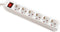 VALUE 6-voudige stekkerdoos met schakelaar, wit, 10 m