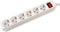 VALUE 6-voudige stekkerdoos met schakelaar, wit, 10 m