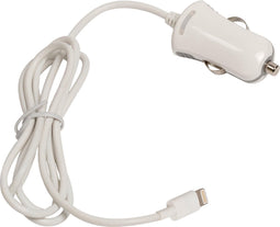 Valueline Lightning autolader met vaste kabel - 2,1A - wit - 1 meter