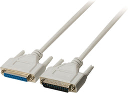 Valueline Seriële kabel SUB-D 25-Pins Male - SUB-D 25-Pins Female 5.00 m Ivoor