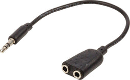 Valueline VLAP22100B02 Jack Stereo Audio Verdeelkabel 3,5 mm Mannelijk - 2x 3,5 mm Vrouwelijk 0,20 M Zwart
