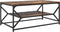 vidaXL - Koffietafel - met - Plank - in - Gerookt - Eiken - 90x50x40 - cm - Gelaagd - Hout