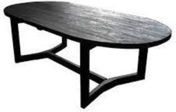 Van der Leeden Teak Tuintafel Ovaal 260x110 cm - Black