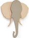 Van Tjalle en Jasper | Dieren muurlamp - Olifant | MDF | E14 fitting | Hout kleur / Grijs | wandlamp | Kinderkamer verlichting | Bouwpakket | Uniek product | Dutch Design