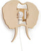 Van Tjalle en Jasper | Dieren muurlamp - Olifant | MDF | E14 fitting | Hout kleur / Grijs | wandlamp | Kinderkamer verlichting | Bouwpakket | Uniek product | Dutch Design