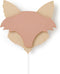 Van Tjalle en Jasper | Dieren muurlamp - Vos | MDF | E14 fitting | Hout kleur / Roze | wandlamp | Kinderkamer verlichting | Bouwpakket | Uniek product | Dutch Design