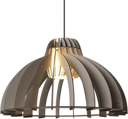 Van Tjalle en Jasper | Granny Smith hanglamp - Soft Grey | Bouwpakket | MDF (hout) | Grijs | E27 fitting | Laser gesneden | Sfeer licht | Sfeervolle verlichting | Uniek Dutch Design