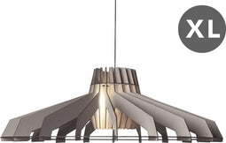 Van Tjalle en Jasper | Nikolamp Tesla XL hanglamp - Soft Grey | Bouwpakket | Extra Groot | MDF (hout) - Laser gesneden | Grijs | E27 fitting | Dimbaar - Geschikt voor dimbare E27 LED lichtbron | Uniek Dutch Design Product | Gemaakt in Amsterdam
